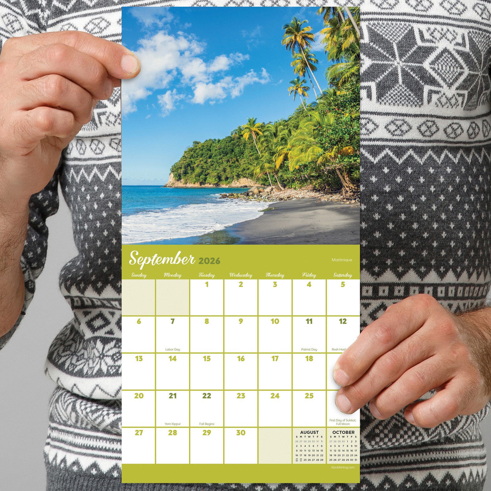 TF Publishing 2026 Tropical Beaches Mini Calendar with Monthly Grids