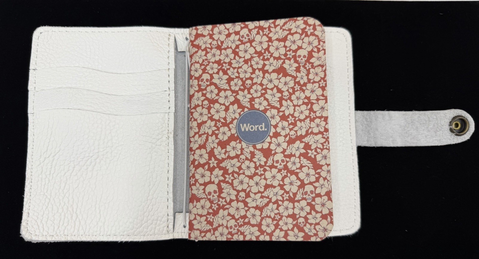 Chic Sparrow Pocket Field Notes TN White Pebbled Leather USA Planner Cover W/box