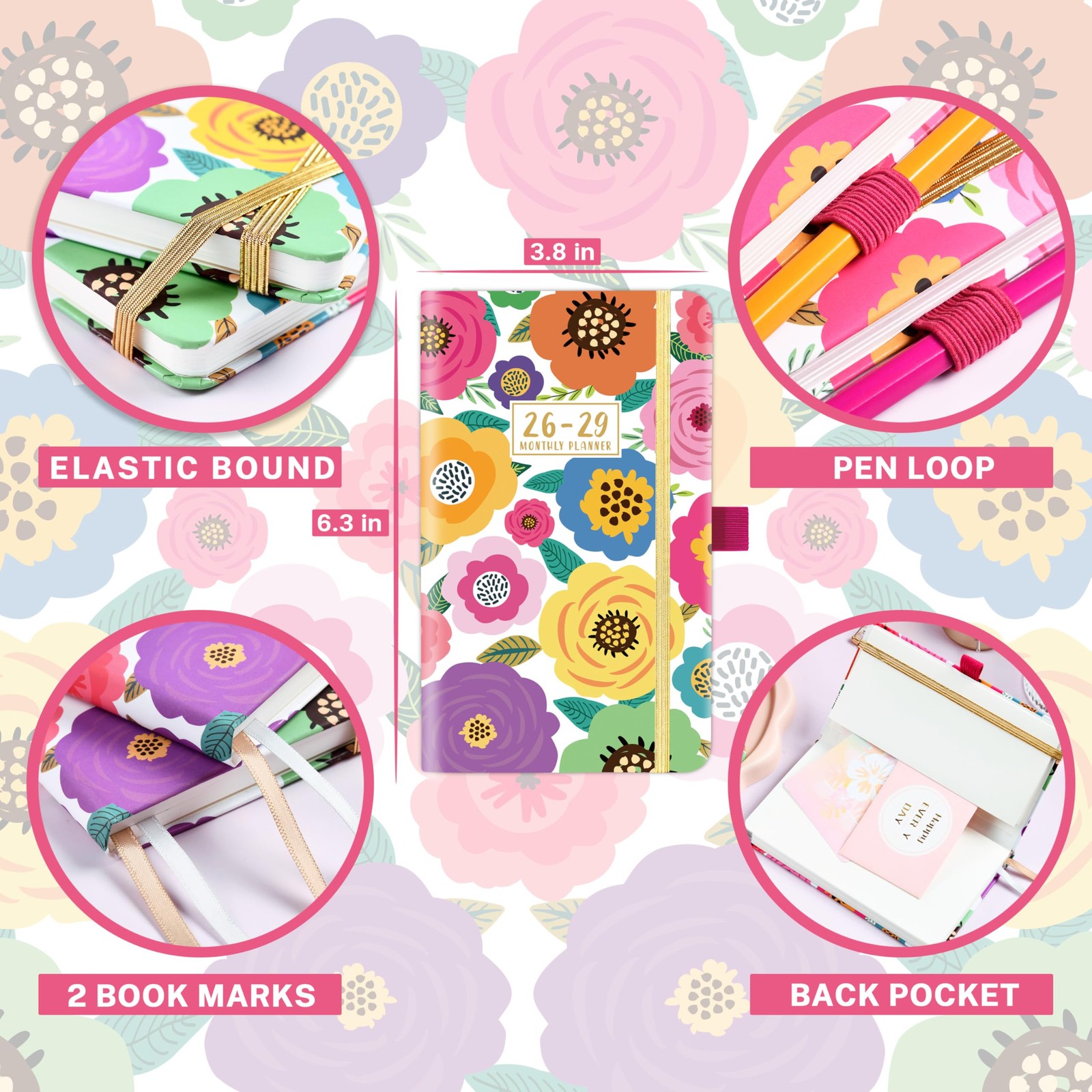 2026-2028 Pocket Planner/Calendar – 3 Year Monthly Planner 2026-2028, Jan.2026 –