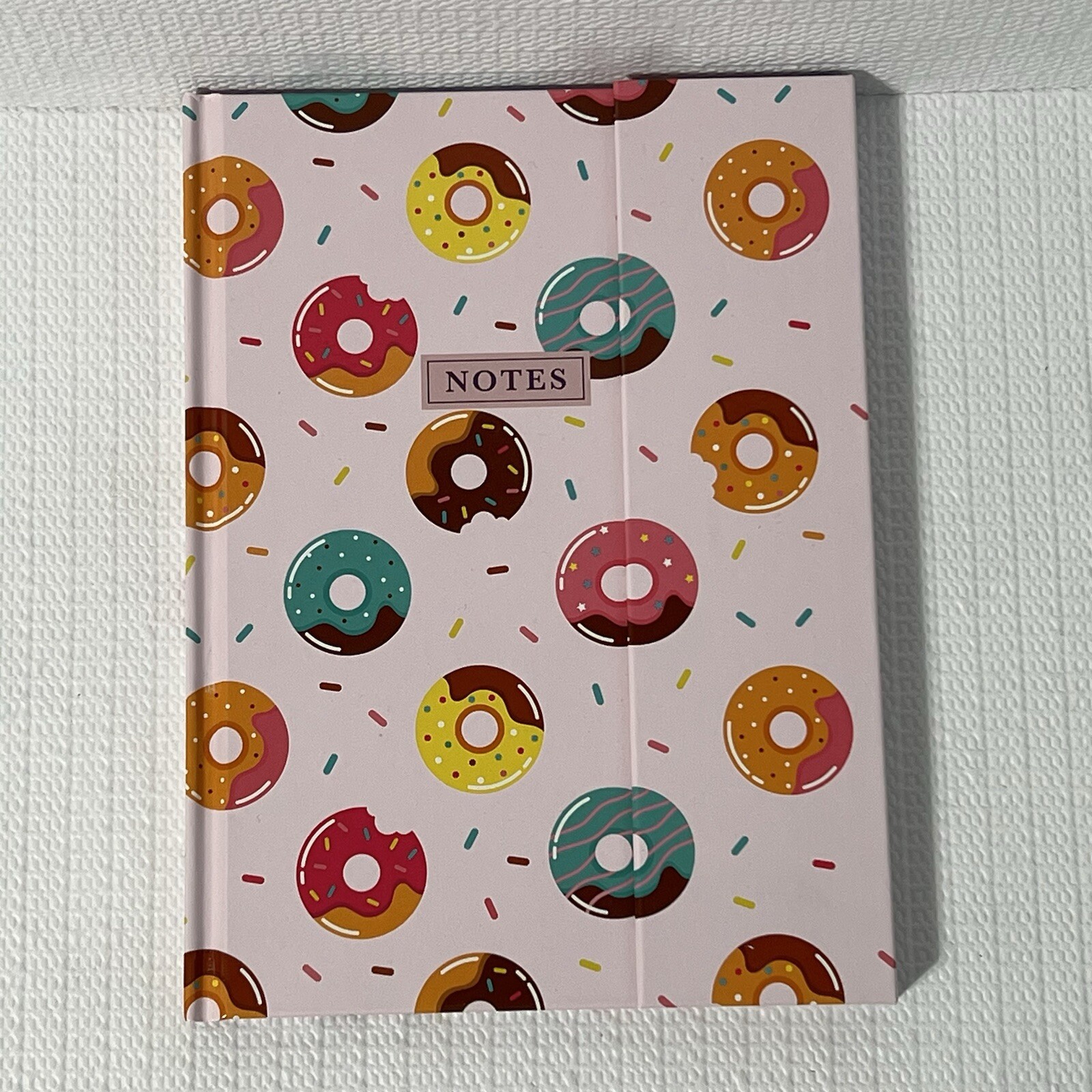 DONUT Hardcover Notebook Journal Pink Colorful Lined Flap