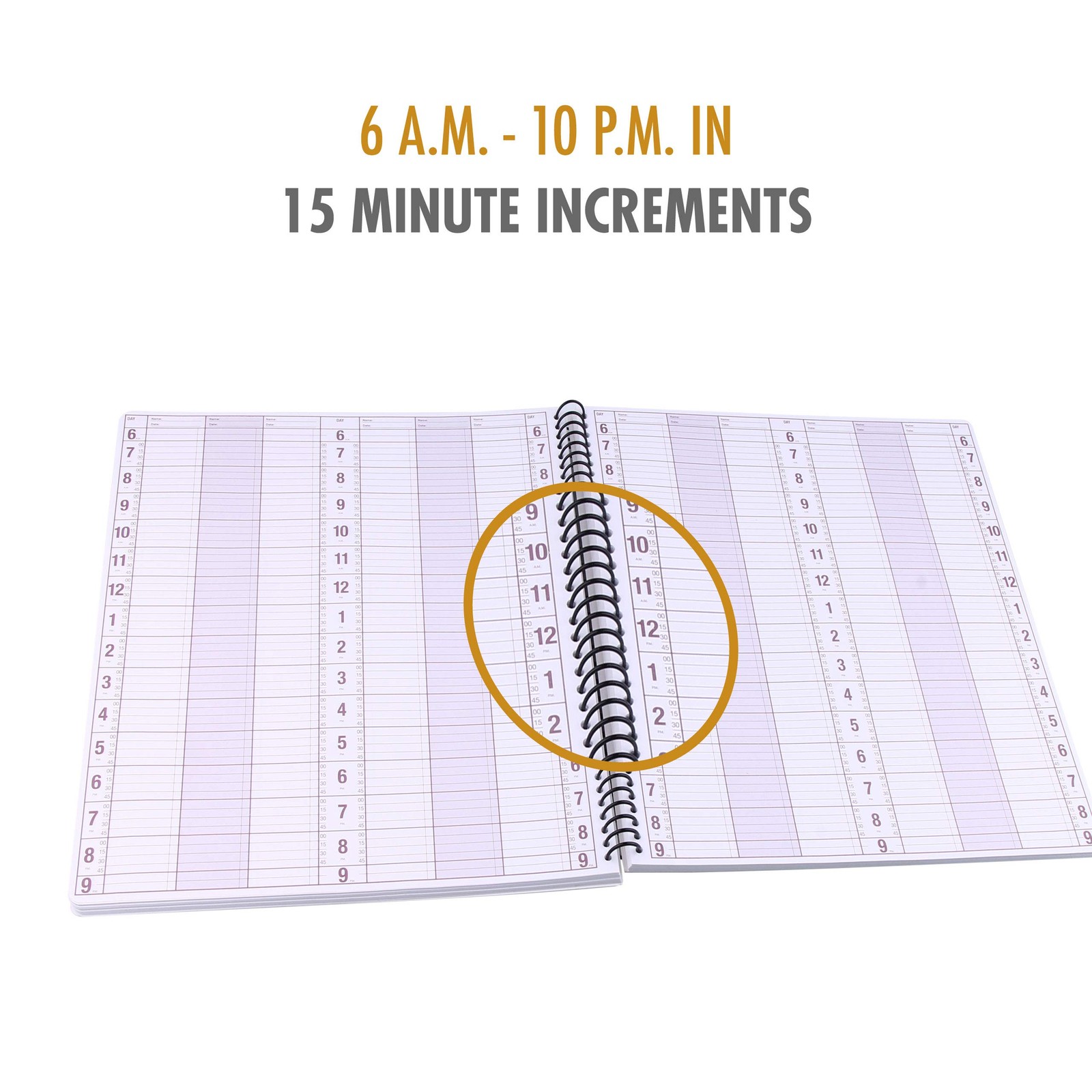 Budgetizer Undated 6-Column Appointment Book – 200 Pages Pen Holder Hourly
