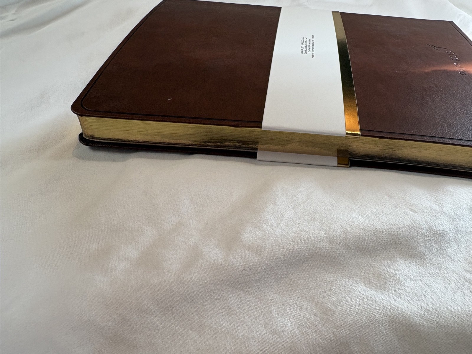 PAPYRUS Brown Ruled Gilded Notebook Journal 240 Pages Ivory Lined 7 x 9.75 GIFT