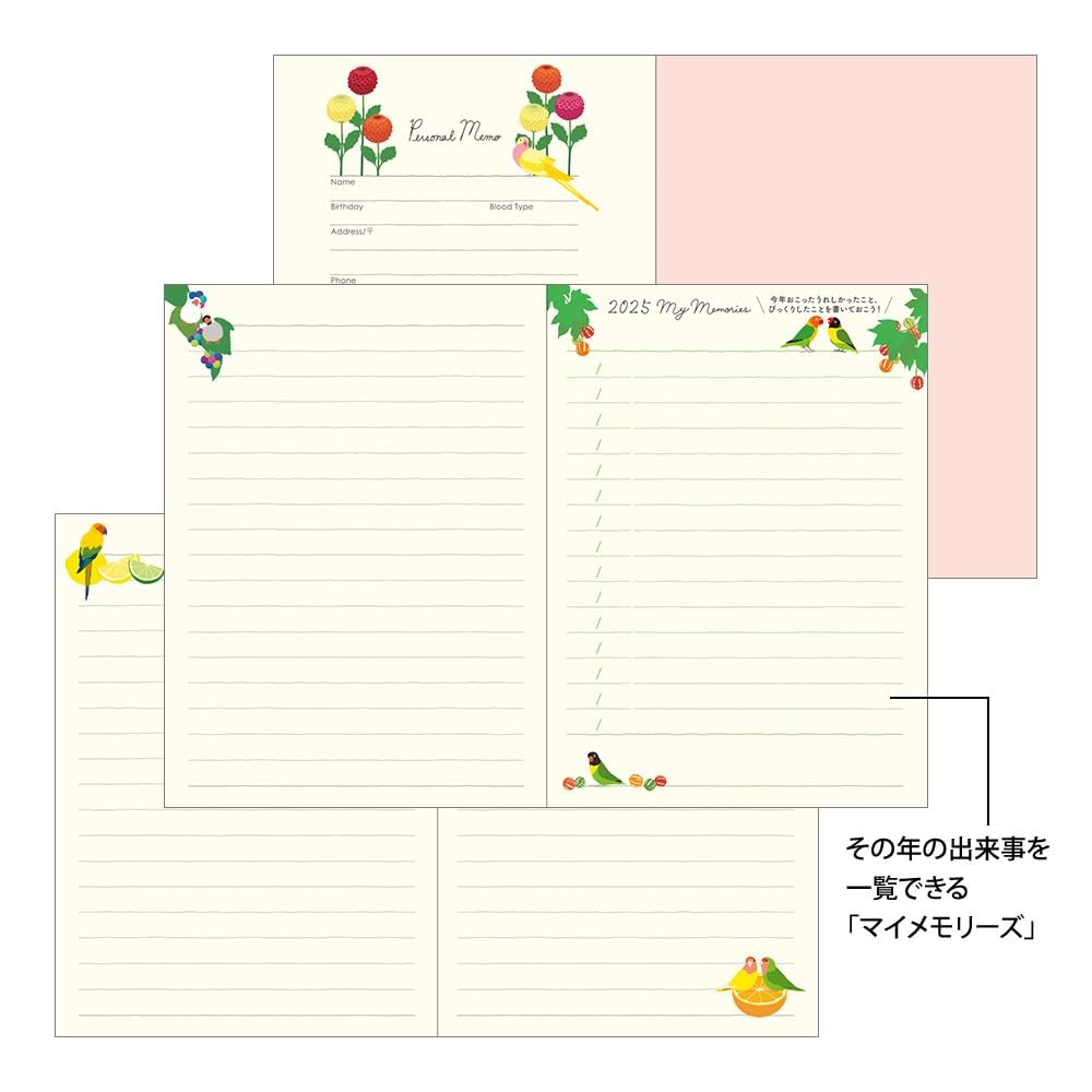 Pocket Diary Notebook 2025 A6 Weekly Tri Pattern 22305006