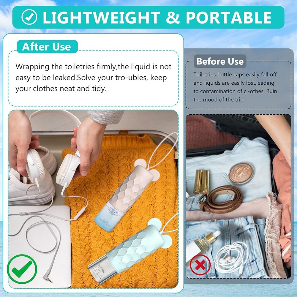 Abrasion-Resistant Flexible Silicone Anti-Leakage Cover for Cosmetics Toiletries
