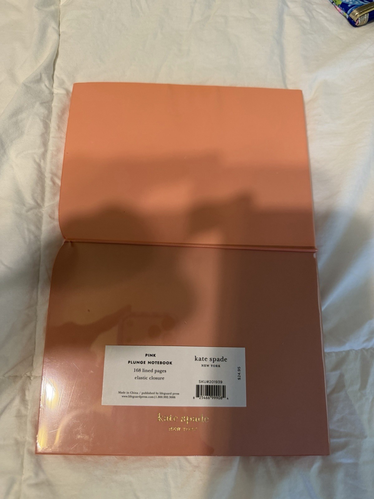 NWT Kate Spade Notebook Pink Plunge 168 Page Elastic Closure School Work Journal