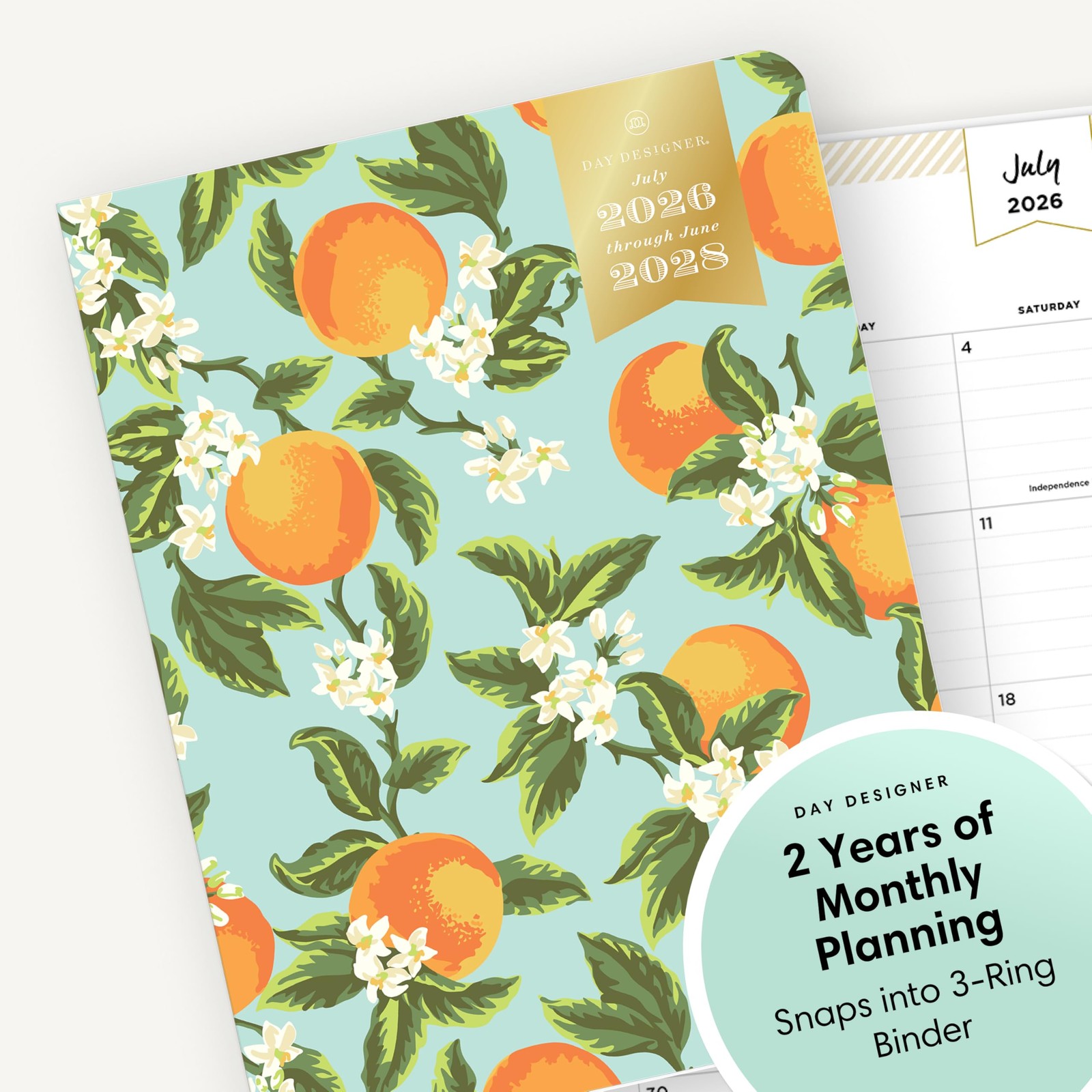 Blue Sky Day Designer 2026-2028 Monthly Academic Year 24 Month Planner Calend…