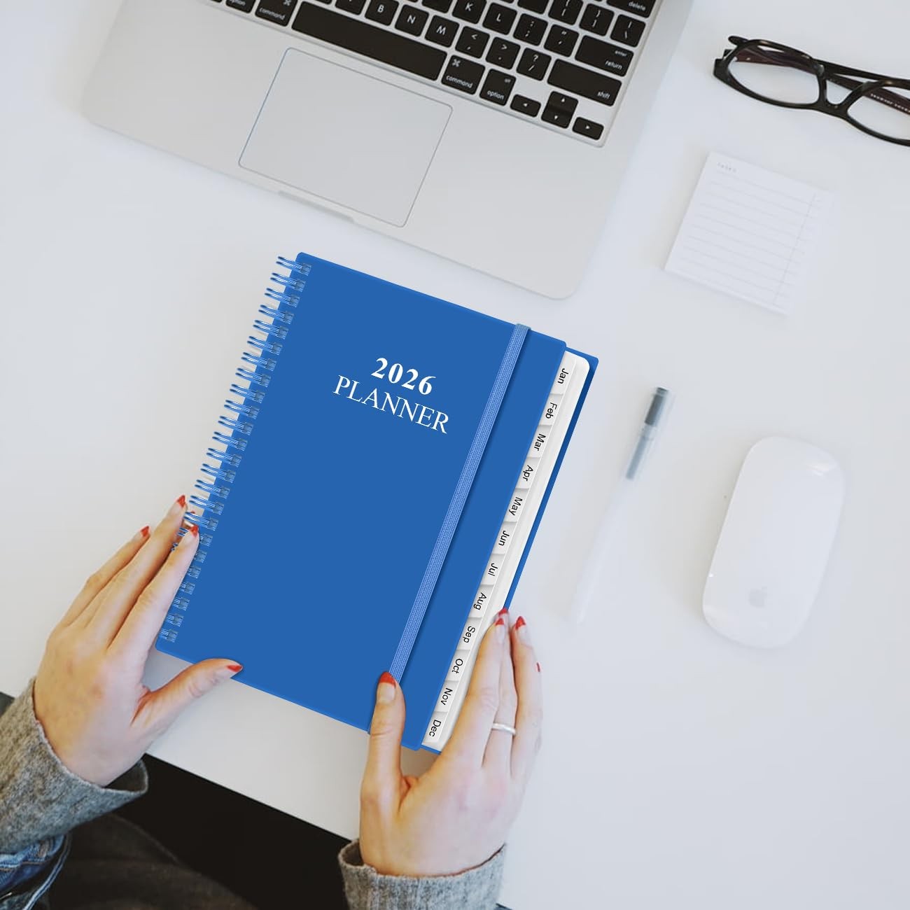 2026 Planner Weekly Monthly Academic 12 Month 6.4×8.5 Blue Flexible Cover Pocket