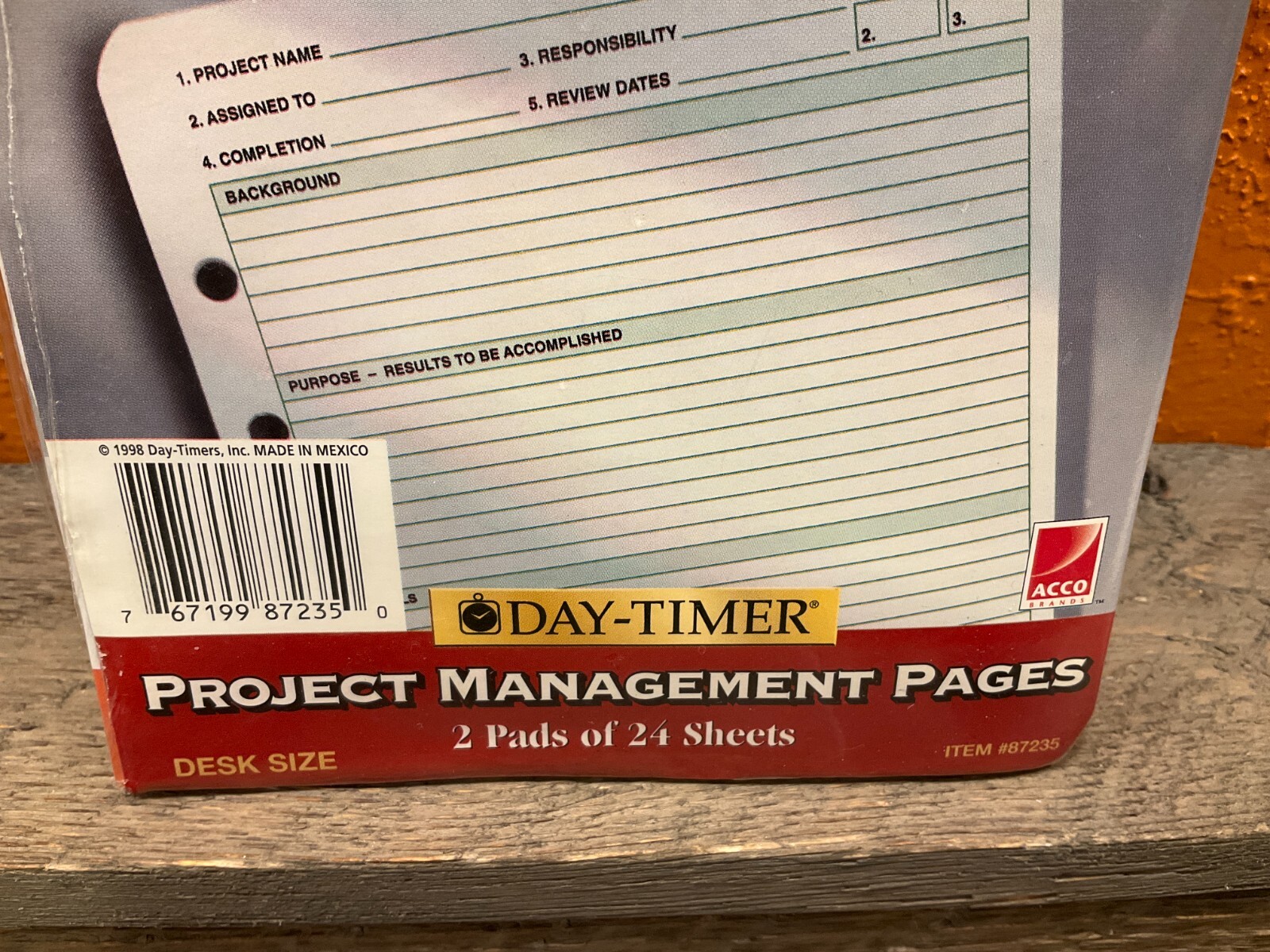 DAY-TIMER 5.5″ x 8.5″ Project Management Page Refill Sheets 87235 7 Rings 2 Pads