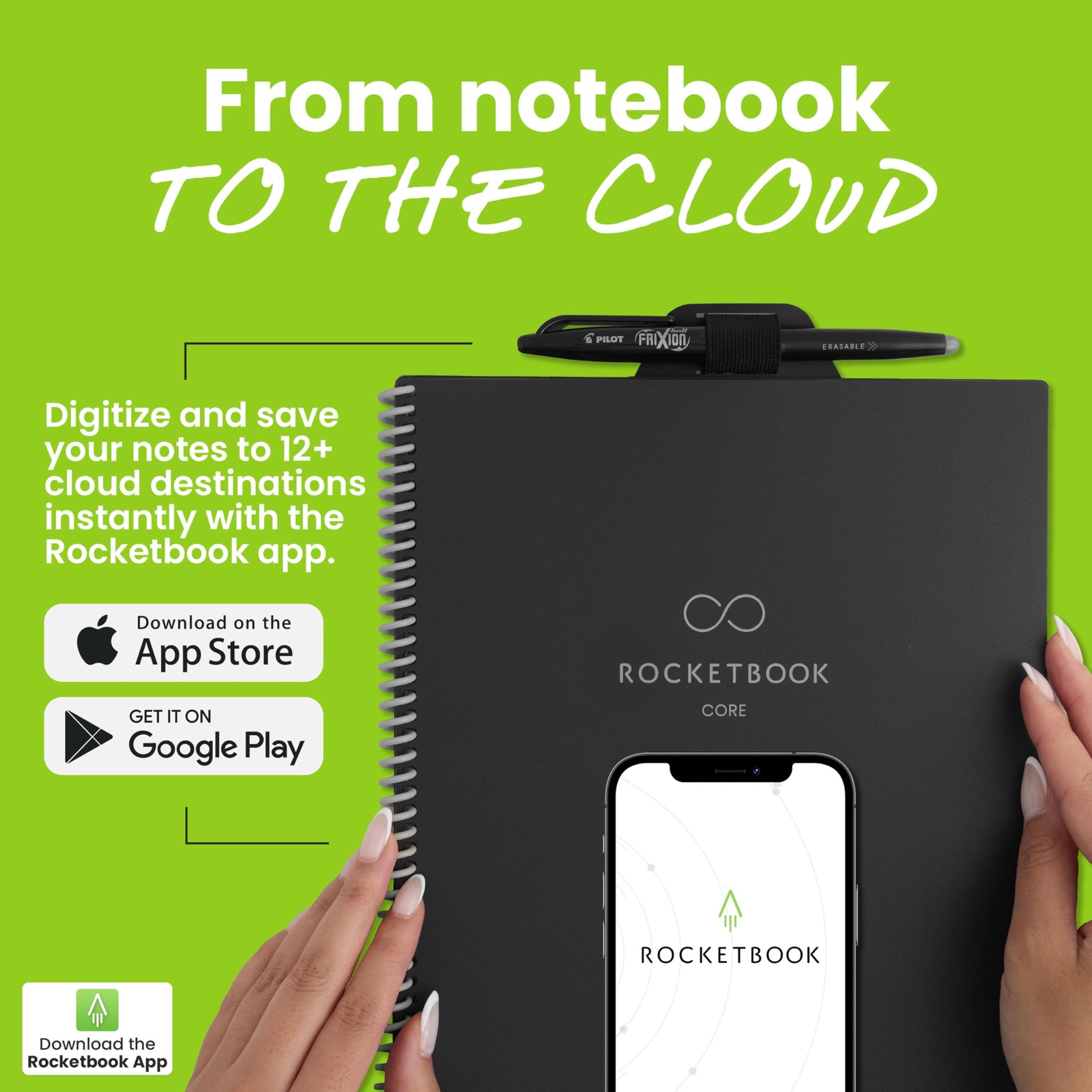Rocketbook Accessory Kit – Complete Set with 2 FriXion Gel Pens, Spray Bottle…