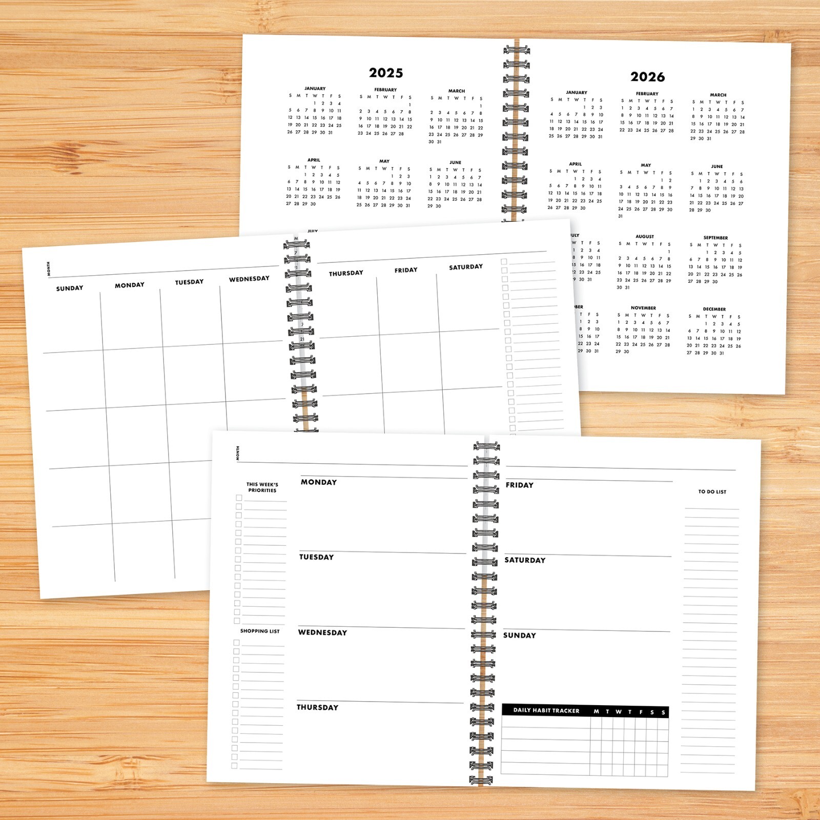 UNDATED Charcoal Gray 8.5″ x 11″ Softcover Planner