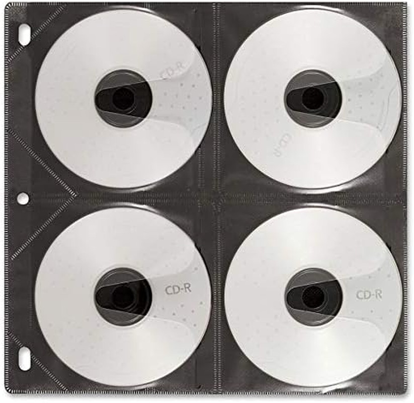 Vaultz CD Insert Pages, 3 Hole Punched, 10 X 10.875 Inches, 8 Cds/Page, 50 Pages