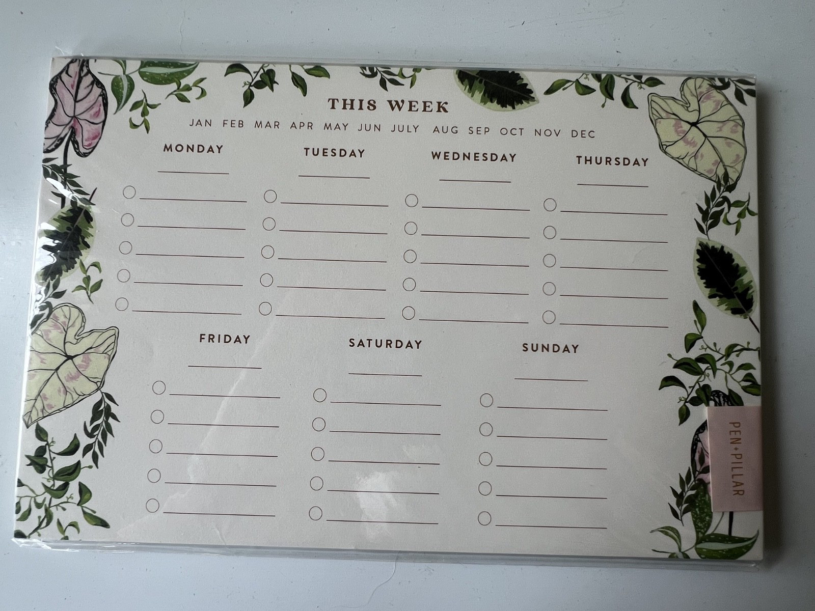 Five Pen and Pillar Weekly Planners (55 sheets each) on Sustainable Paper