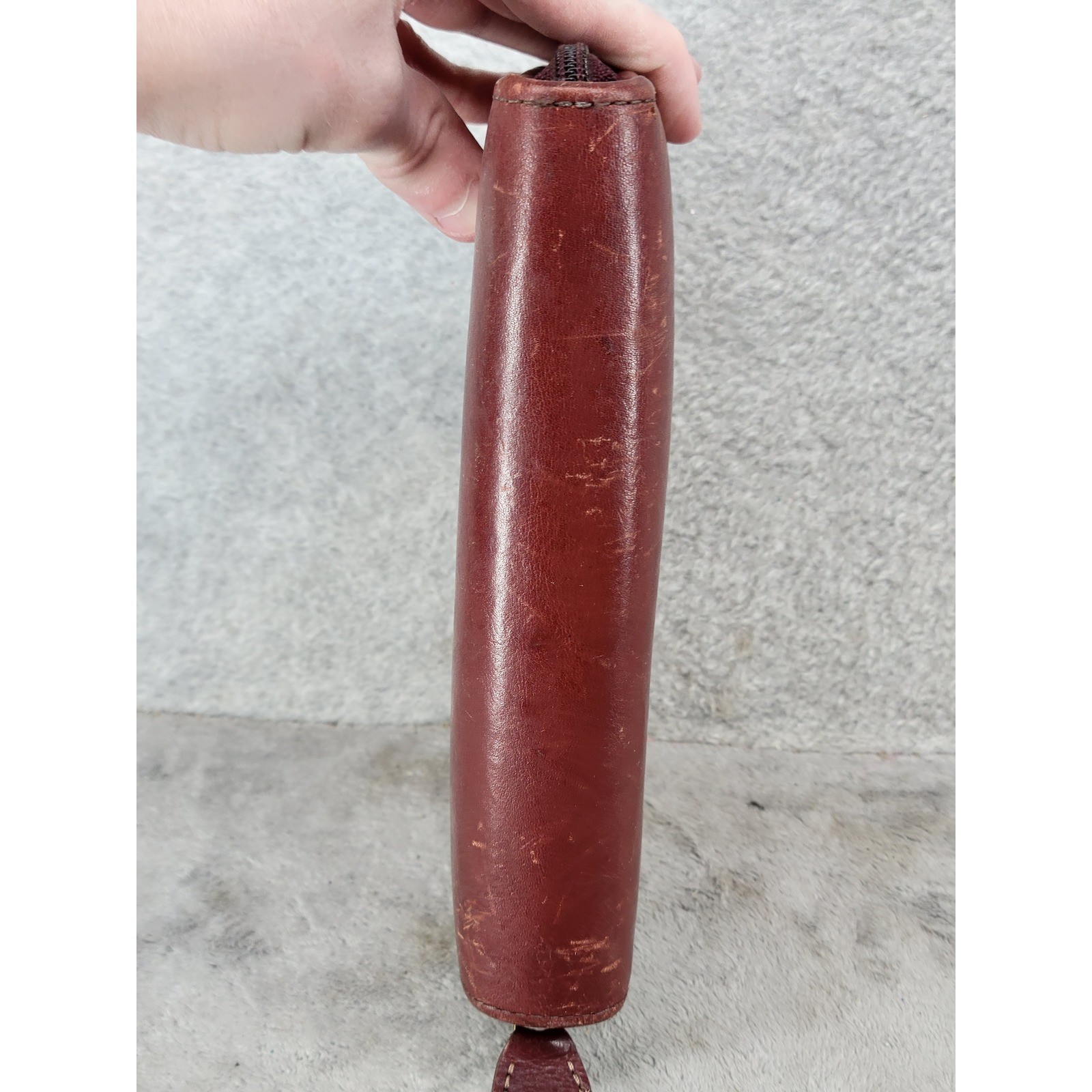 Harland Vintage Leather Zip Around Planner Organizer Oxblood Red 6 Ring Binder