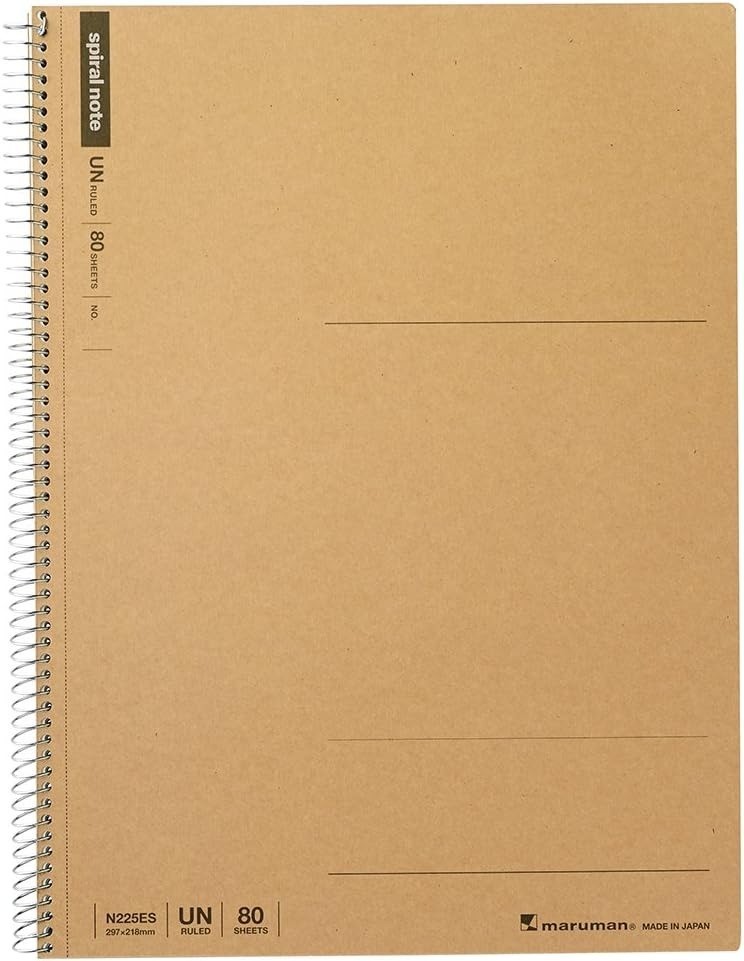 Maruman Spiral Notebook A4 Plain 80 Sheets N225ES Bulk Purchase Set of 5 Books☆