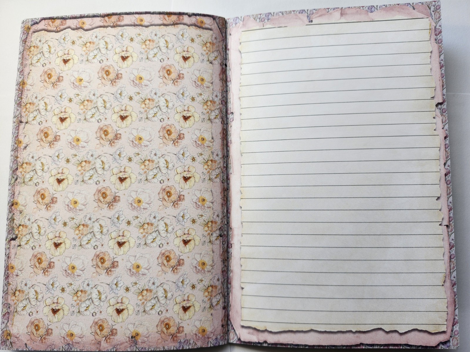 Junk Journal Blank Booklet “SPRING FLING” HANDMADE Easter Spring Florals LG 40pg