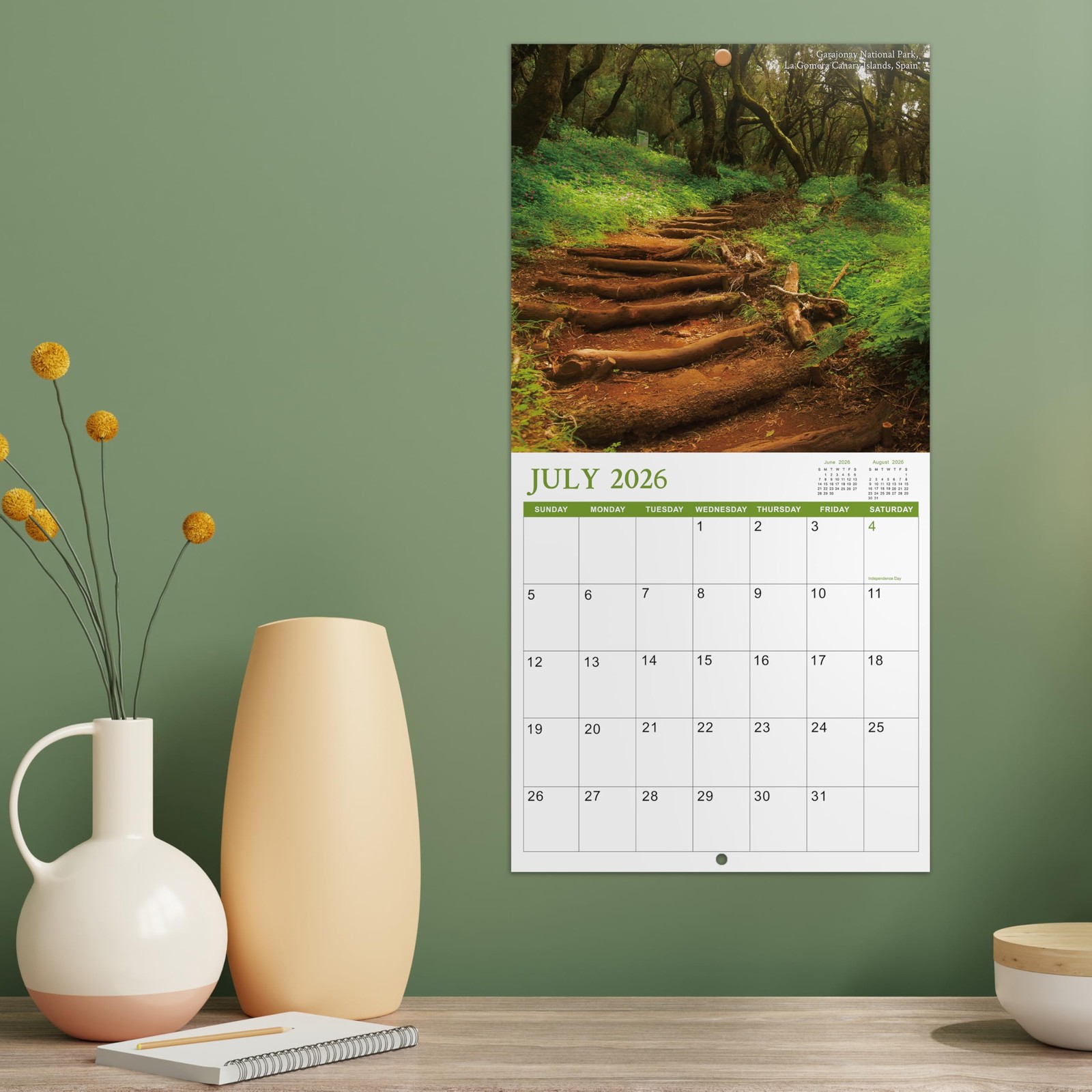Calendar 2026-2027 – Wall 18 months from Jul. 2026 – Blue