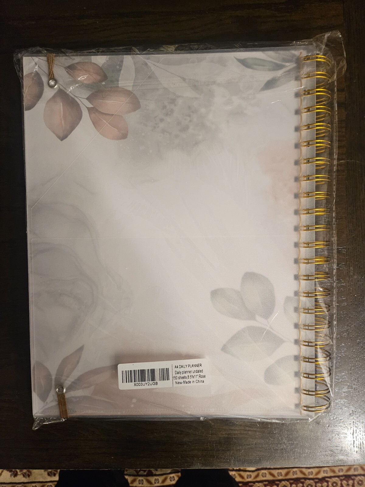daily planner undated 150 sheets 8×11 rose