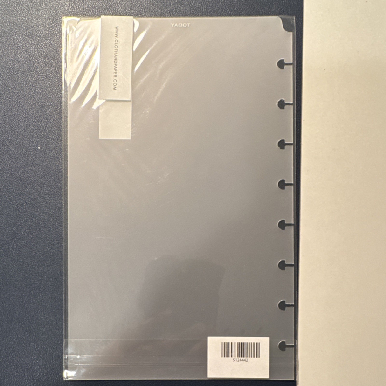 Cloth and Paper Today Pocket Daily Planner Insert Plastic Divider Discbound