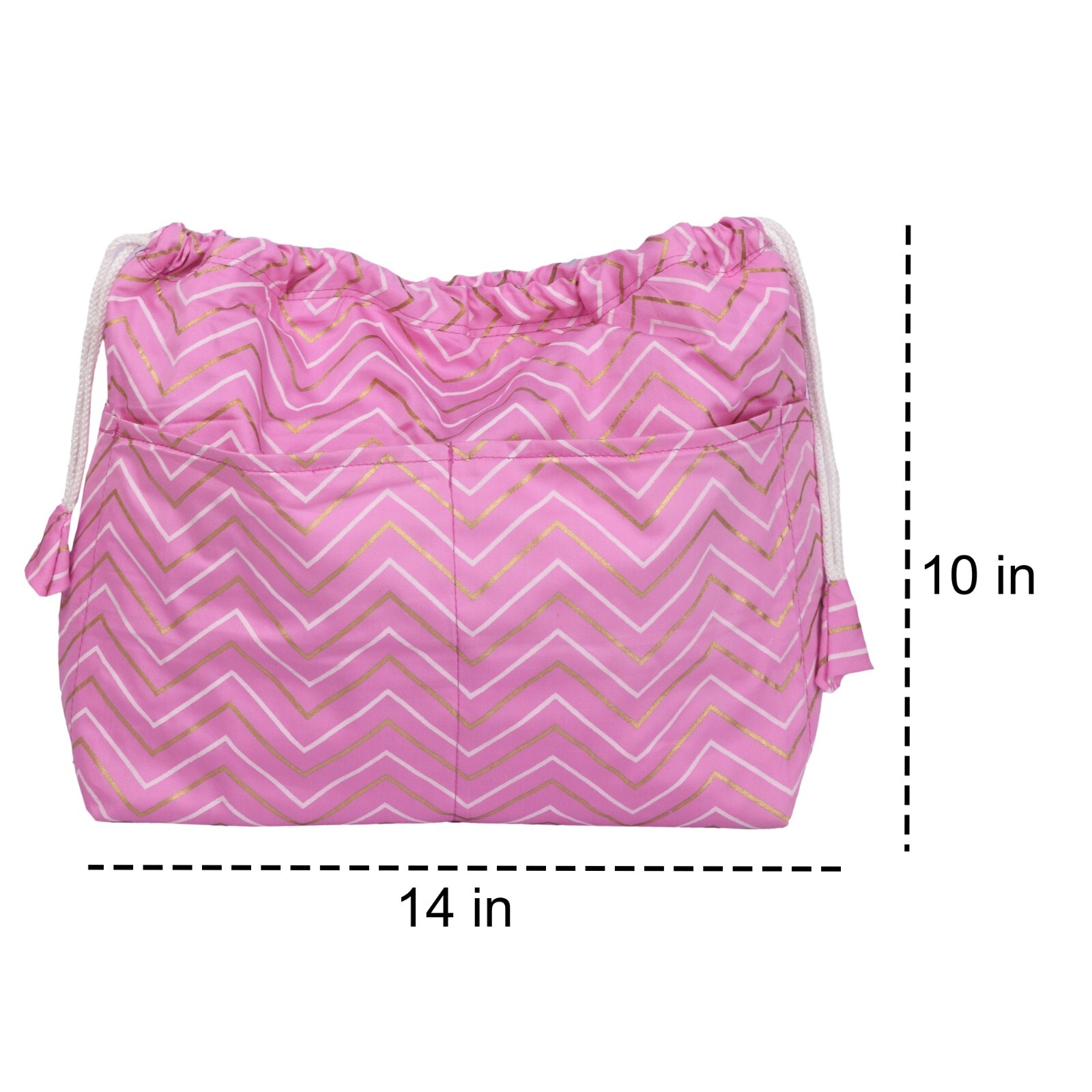 Zigzag Drawstring Planner Bag, Travel Organizer, Journal Supplies Storage Case