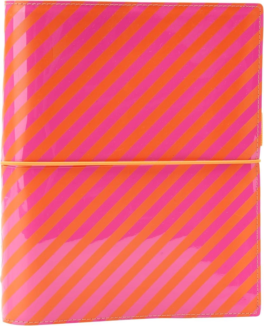 Domino Patent Organiser (Orange/pink Stripes) – A5