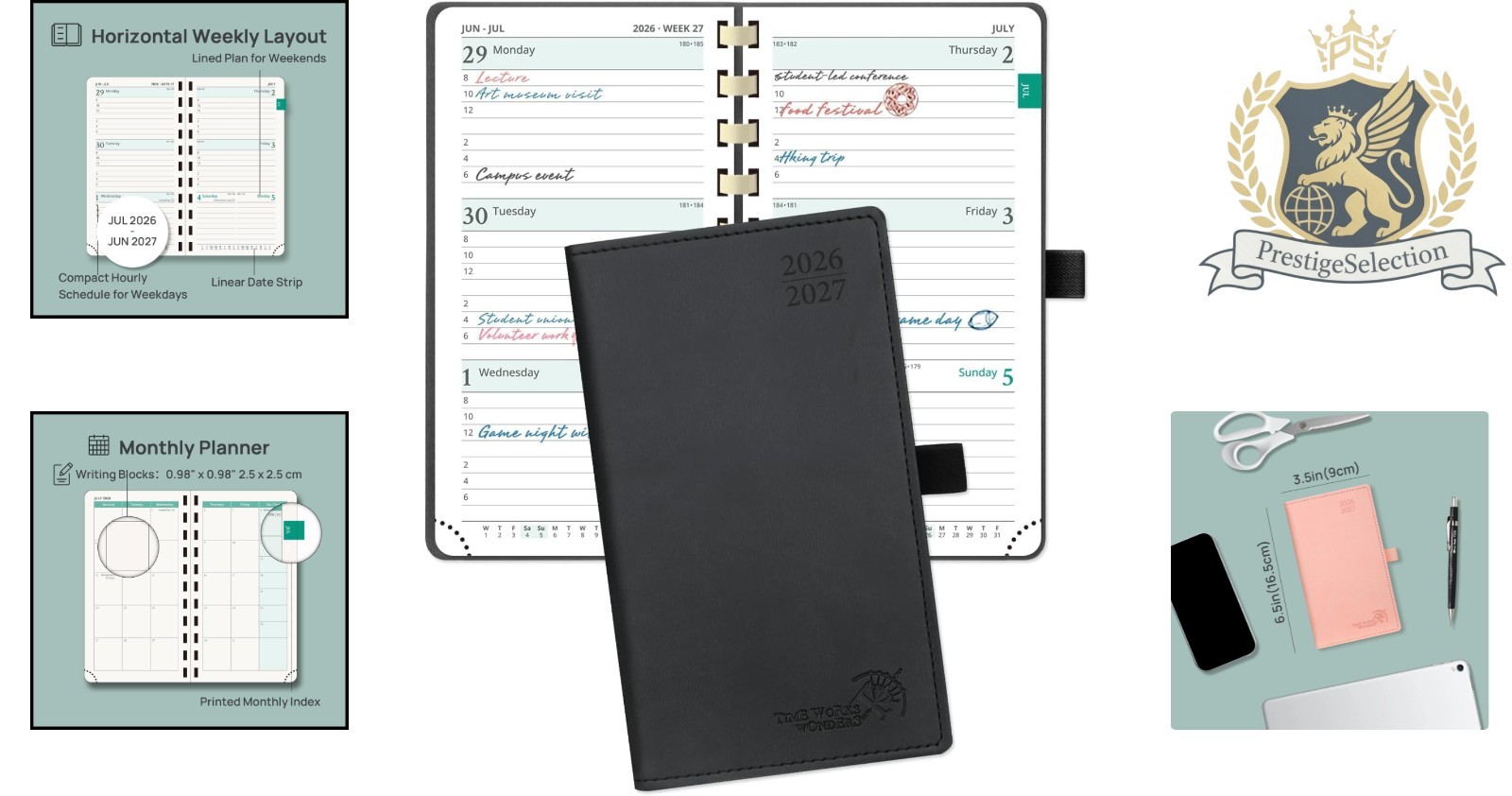 2026-2027 Pocket Planner – Slim, Portable 3.5” x 6.5” Academic Organizer
