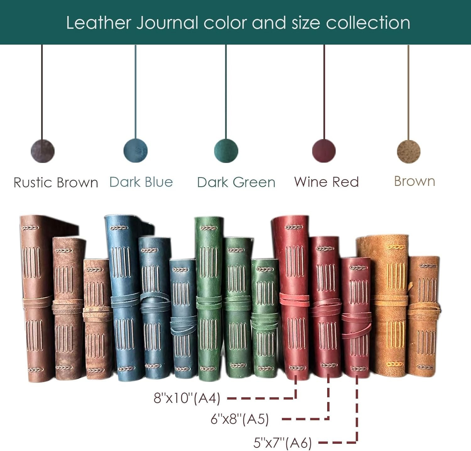 Leather Journal Writing Notebook – Genuine Leather Bound Daily Notepad for Me…
