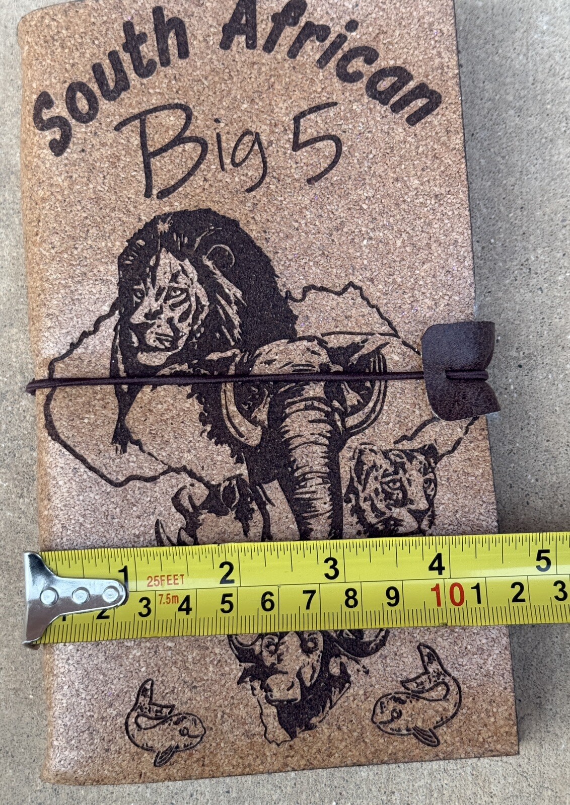 South African Big 5 Cork Canvas Journal Made In Cape Town 7.75″ x 4.5″ – New!