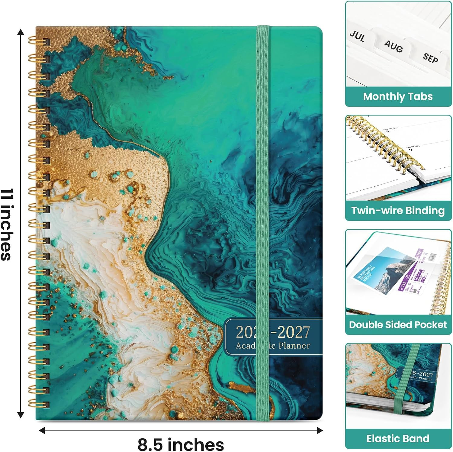 Planner 2026-2027, Academic Monthly and Weekly Calendar Planner for Women, July