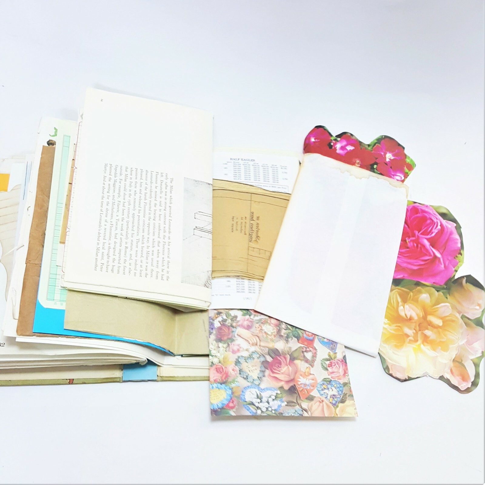 Antique Open Windows Junk Journal Hardback Papers Handmade Unbounded Vintage