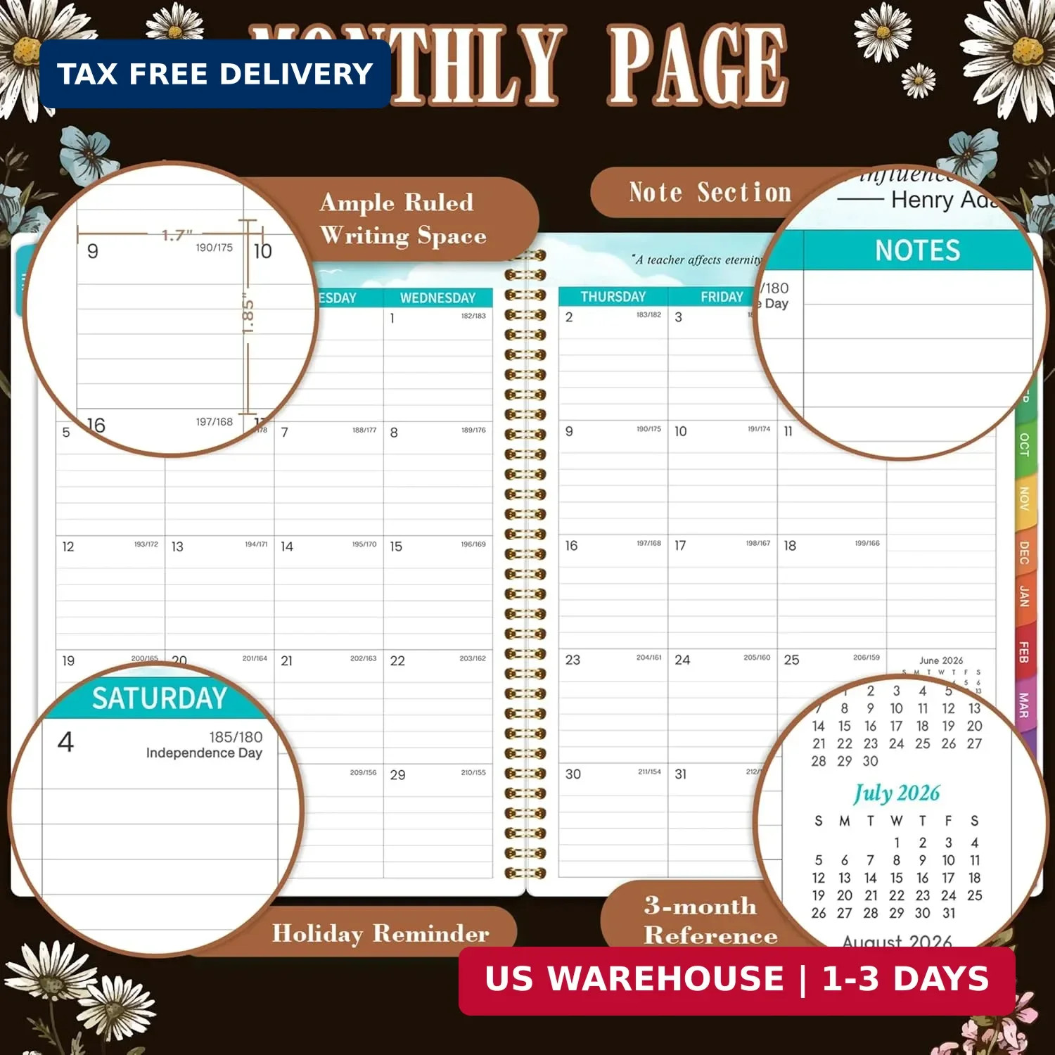 2026-2027 Teacher Planner, Lesson Planner 2026-2027, 8.5″ x 11″, July 2026 – Jun