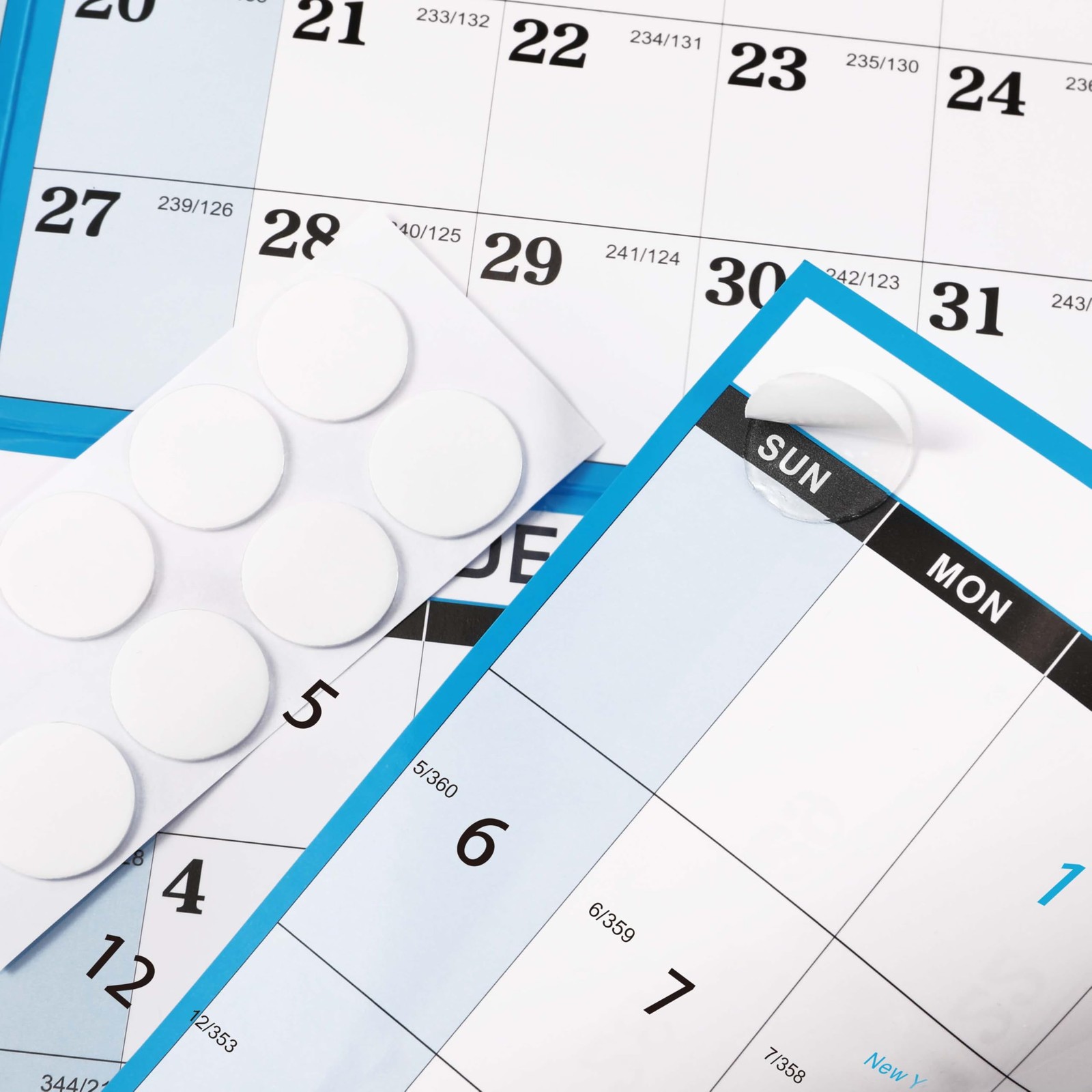 2025-2026 Yearly Wall Calendar – Large Dry Erase for Blue-25-26