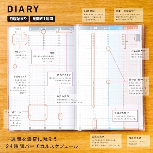 Kokuyo Jibun Techo Mini 2026 Monthly Weekly B6 Slim Red Planner Notebook Diary