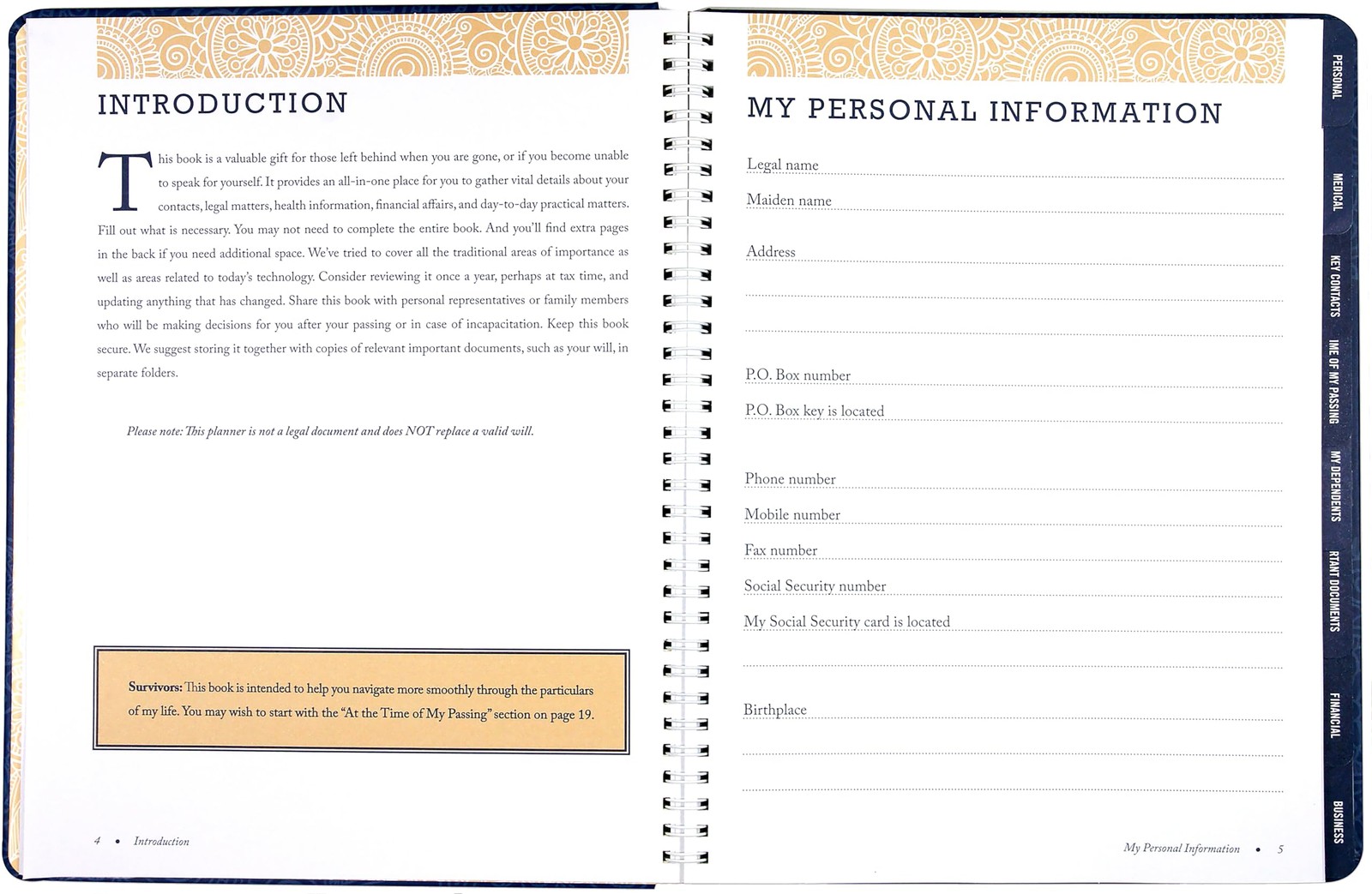 I’m Dead, Now What? Planner – Important Information about My Belongings, Os
