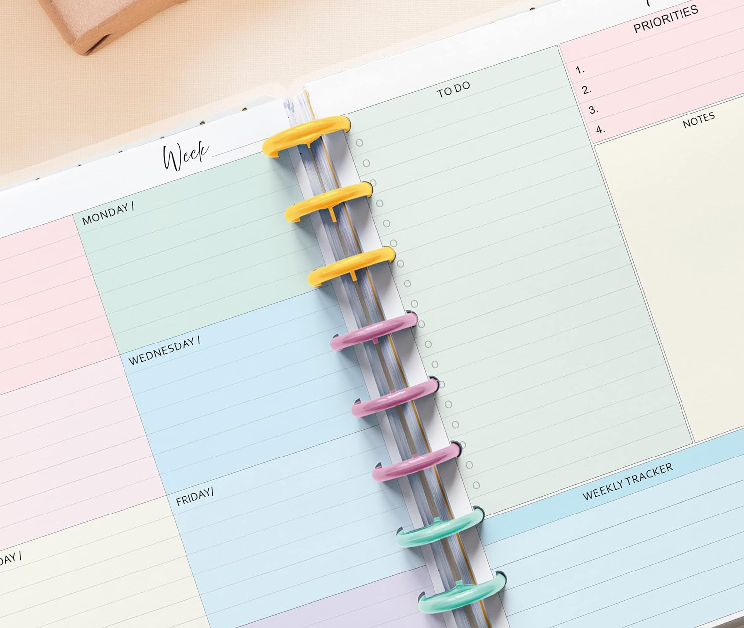 Weekly Planner Inserts – Undated Weekly Calendar Planner Refills for 11-Disc Let