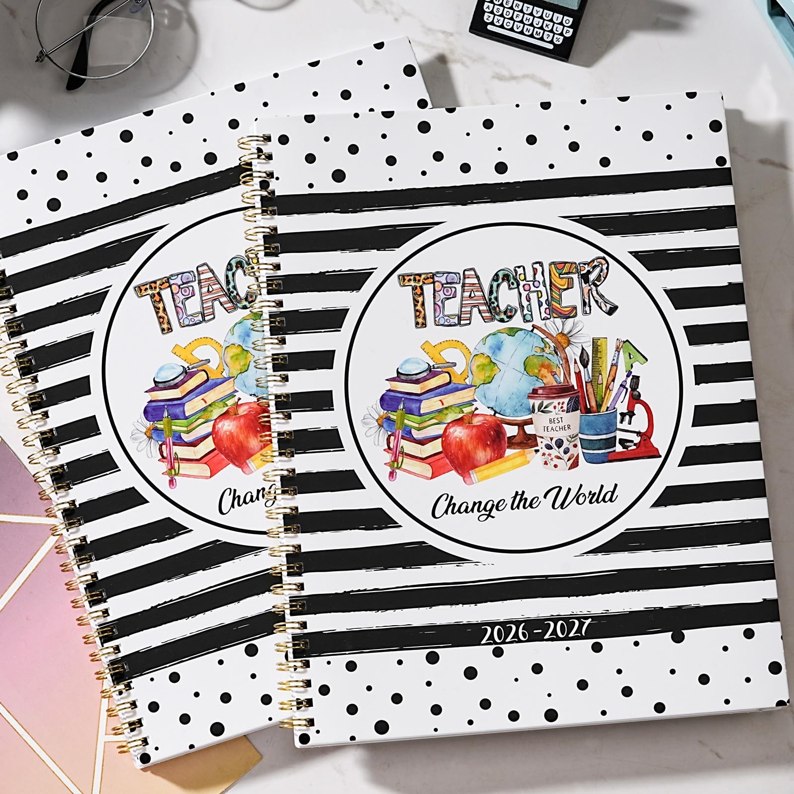 2026-2027 Teacher Planner, July 2026 – June 2027, 8.5″ x 11″, Multicolored