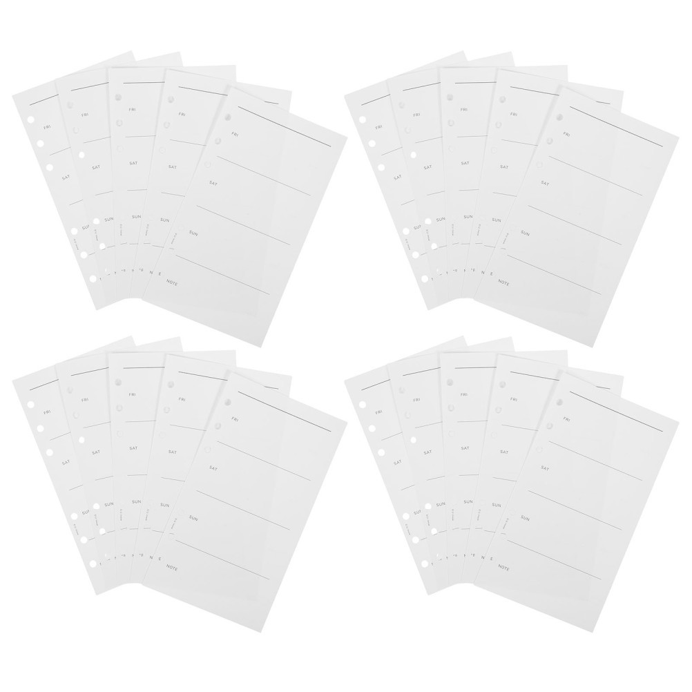 A6 Planner Refills Reusable White Paper Weekly Organizer Inserts 6 Hole