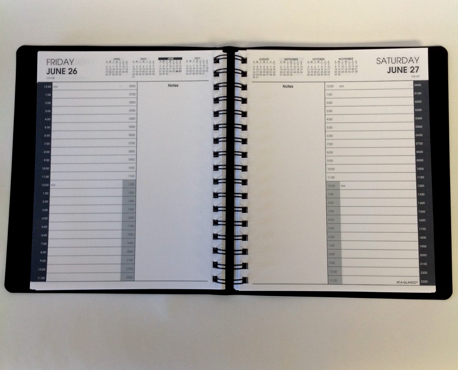 2026 At-A-Glance 70-824-05 My Day 24/7 Daily Appointment Book 7″ x 8-3/4″ Black