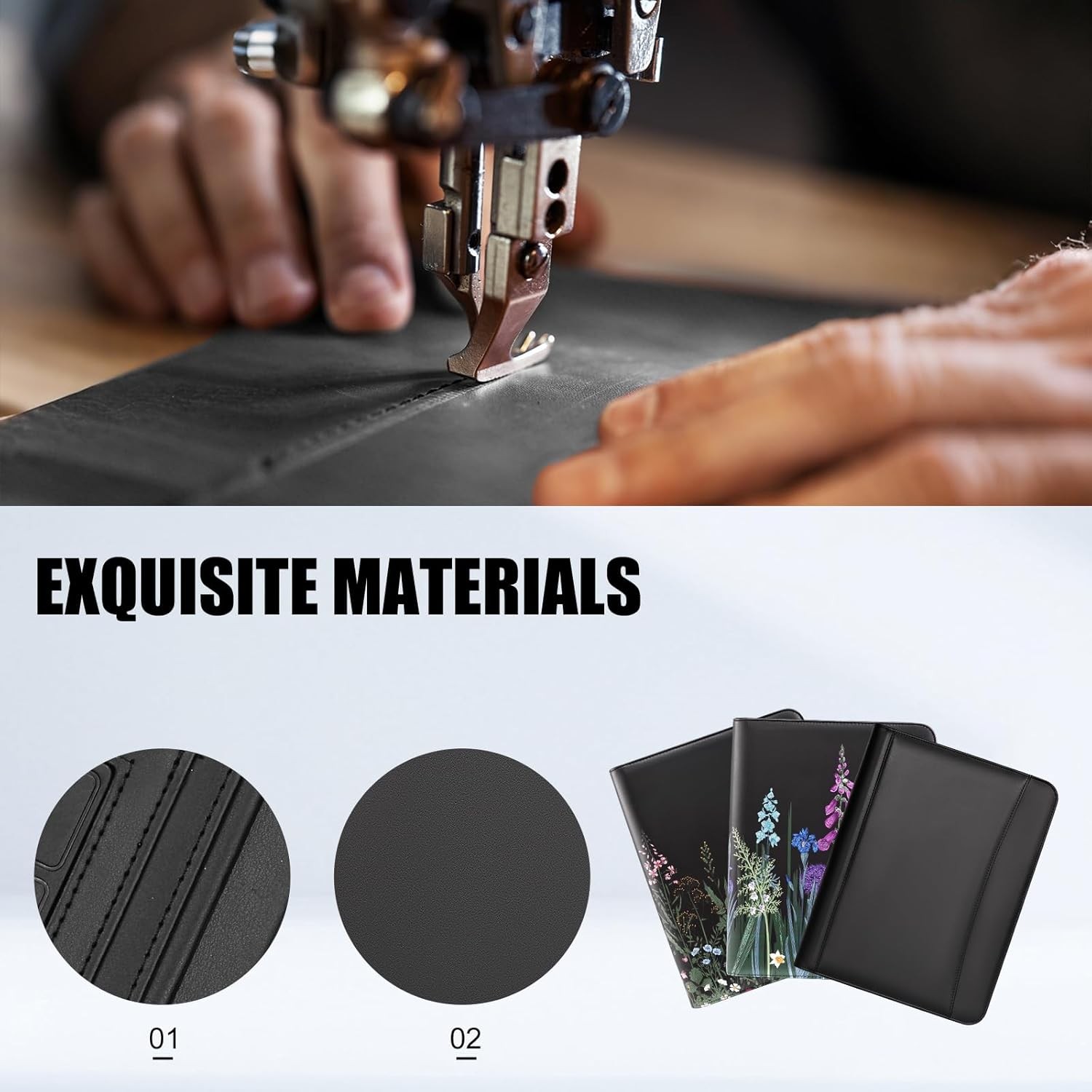 Padfolio for Men Women, Leather Portfolio with Zipper – Professional Interview R