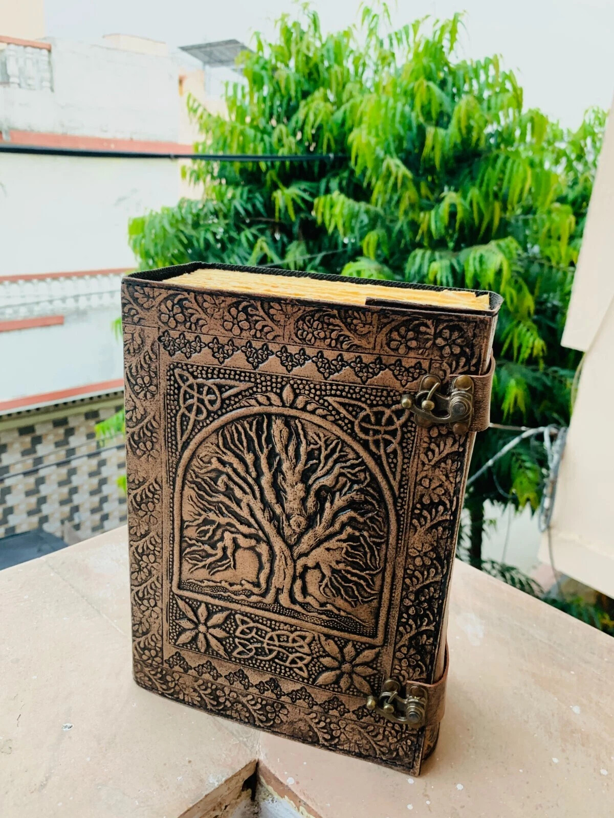 Tree of Life Leather Journal Notebook (600 Pages)- Genuine Leather Antique Vi