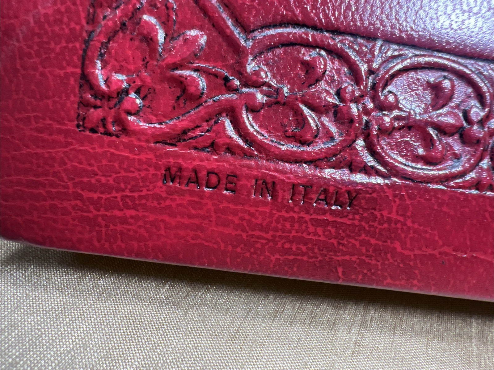Fiorentina Leather Embossed Journal Sacred Heart Cover – Handmade in Italy