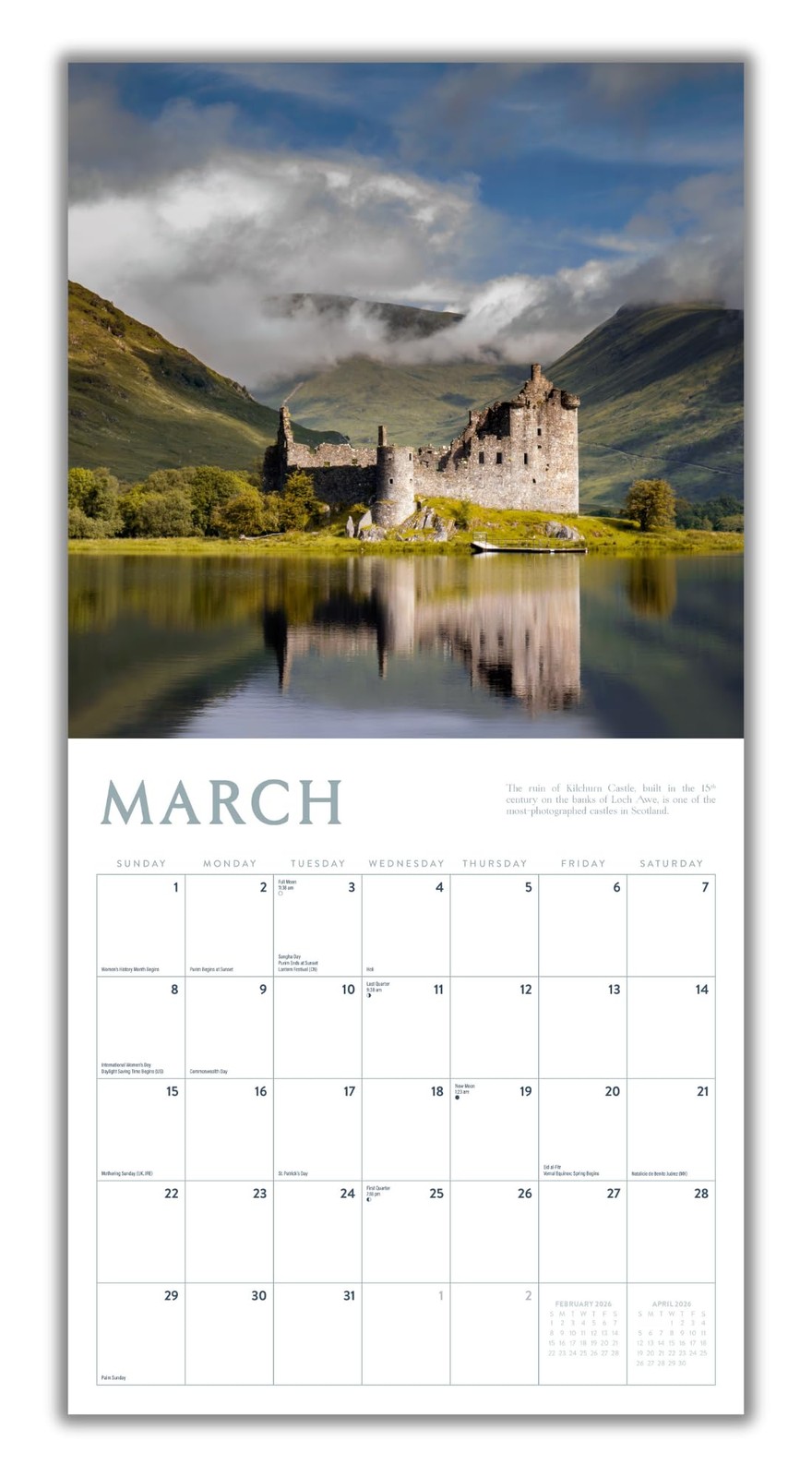 Castles 2026 Calendar, 2026 Wall Monthly Planner, Planner
