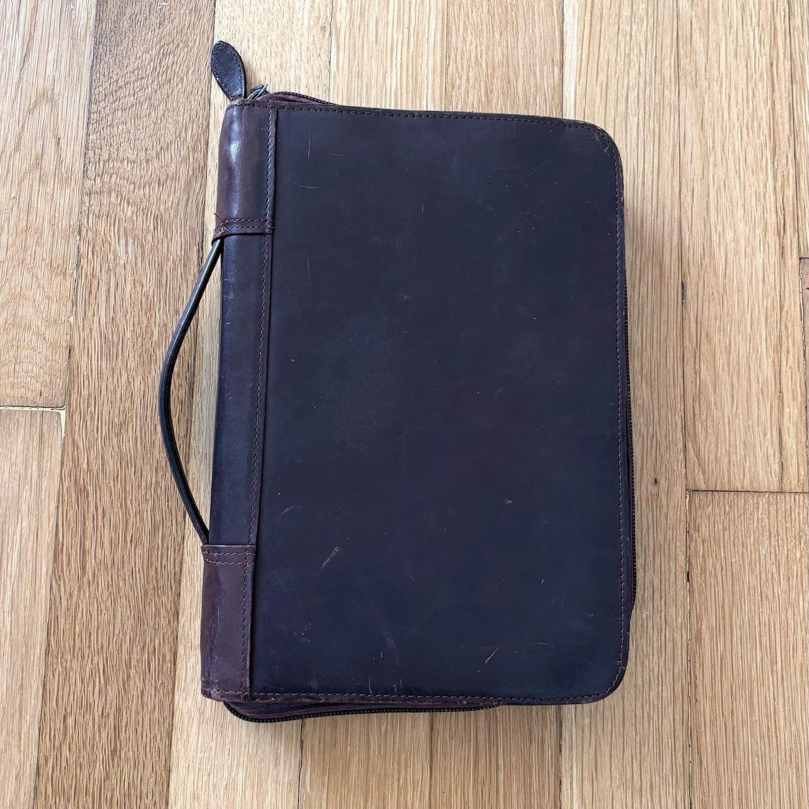Vintage Wilsons Leather Agenda Planner Portfolio Binder 10×7 Brown 3 Ring Zipper