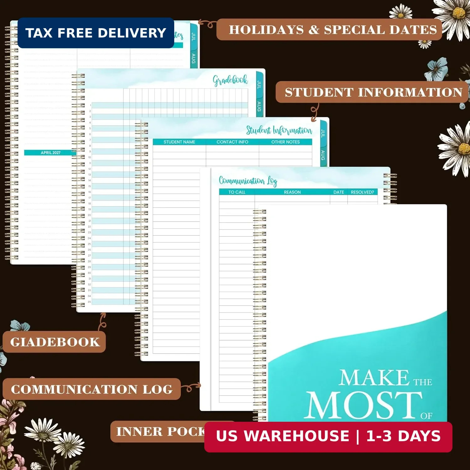 2026-2027 Teacher Planner, Lesson Planner 2026-2027, 8.5″ x 11″, July 2026 – Jun