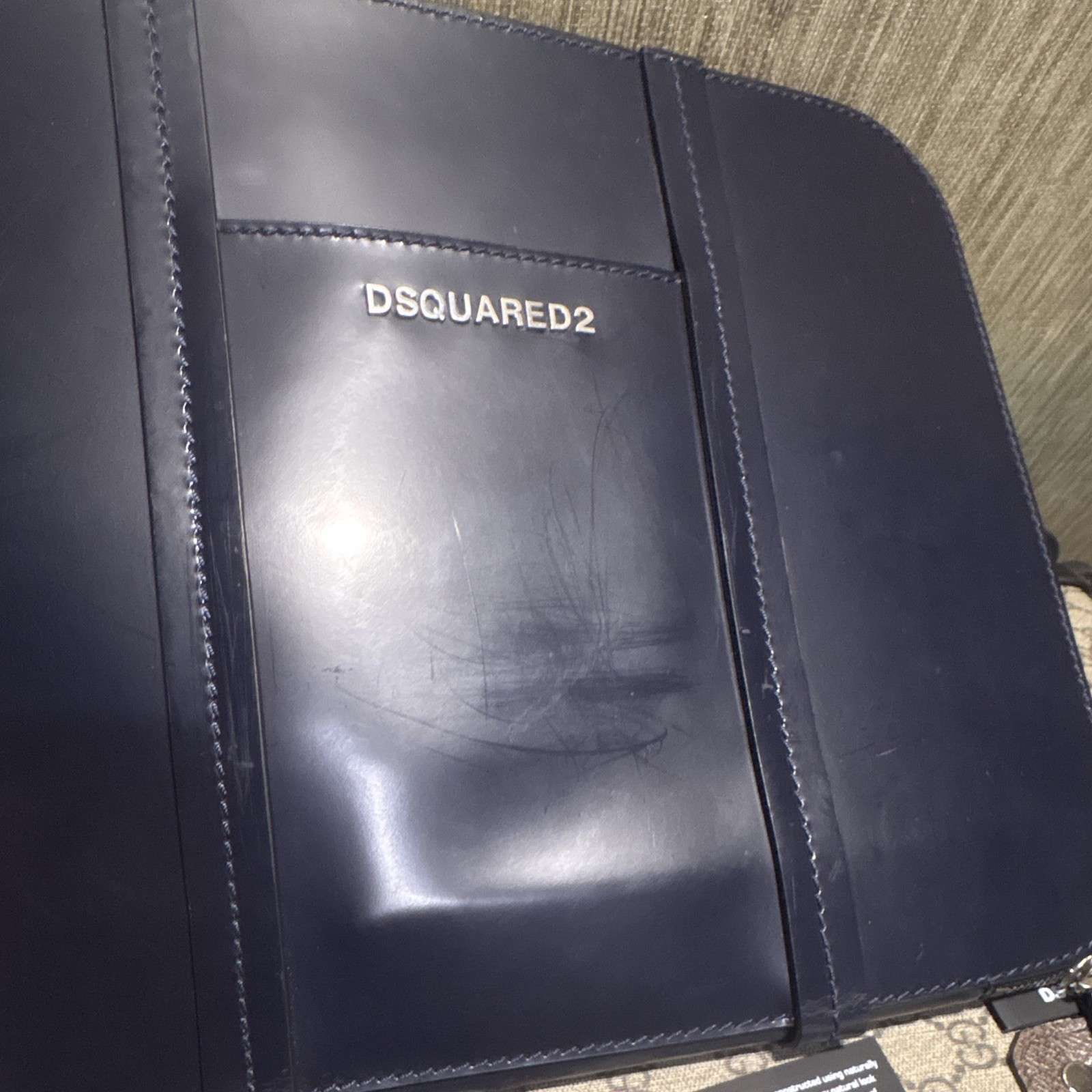 DSQUARED2 Black Zip-Around Portfolio Organizer Case with Document Pockets