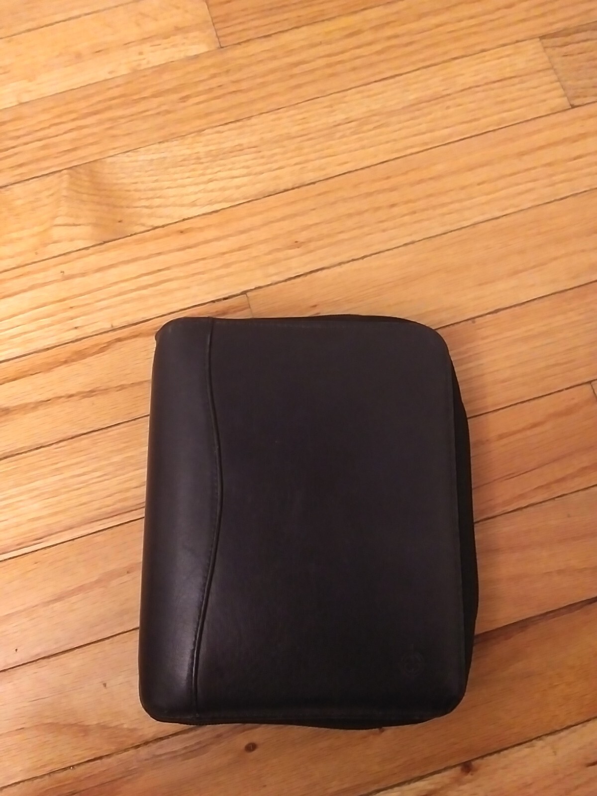 Franklin Covey Vintage 1996 Black Genuine Leather Space Maker Full Zip Binder