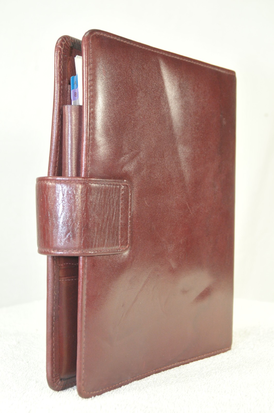 Harper House Genuine Leather 3-Ring Planner Binder Burgundy