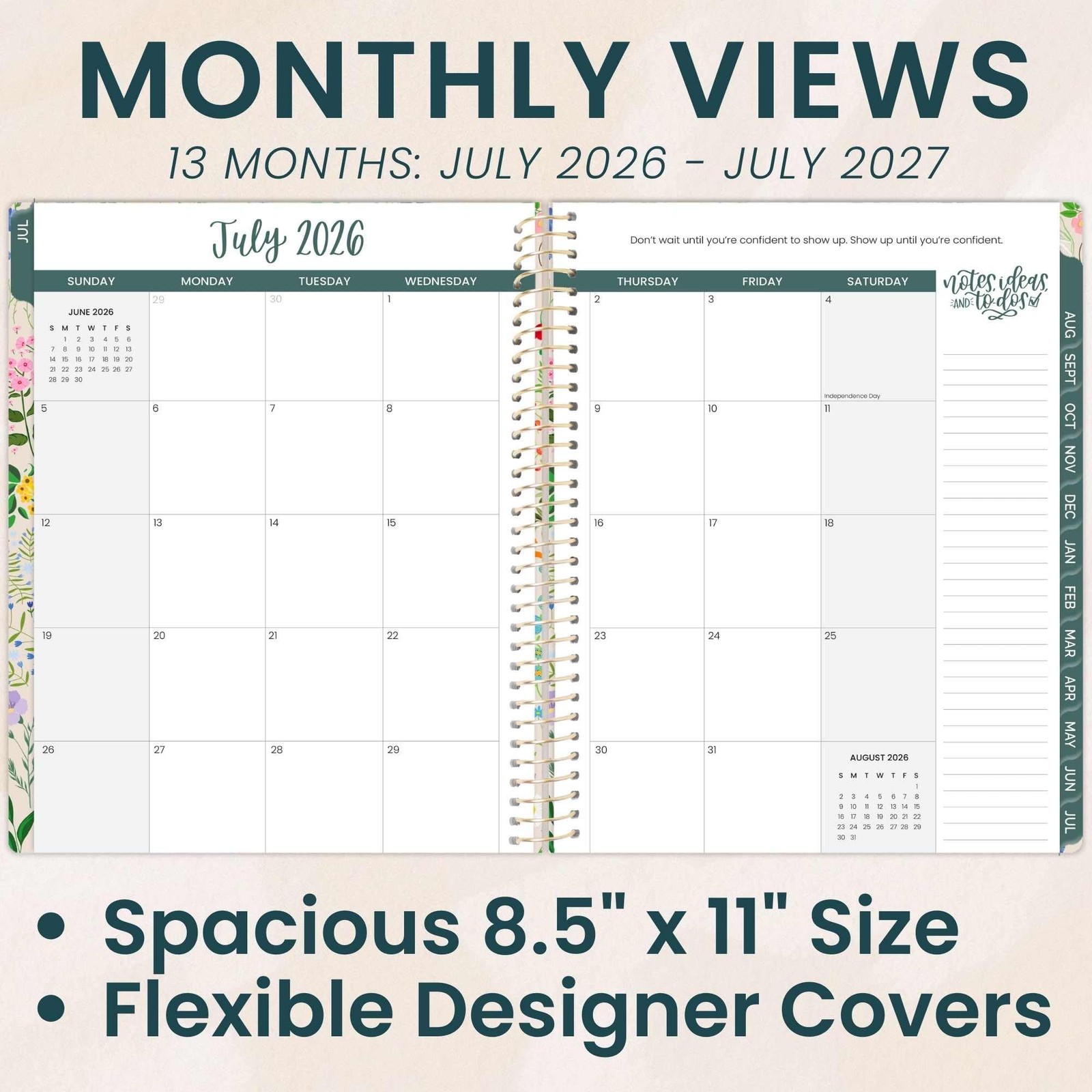 bloom daily planners 2026-2027 Planner (8.5” 8.5″ x 11″, Garden Party 2026-27