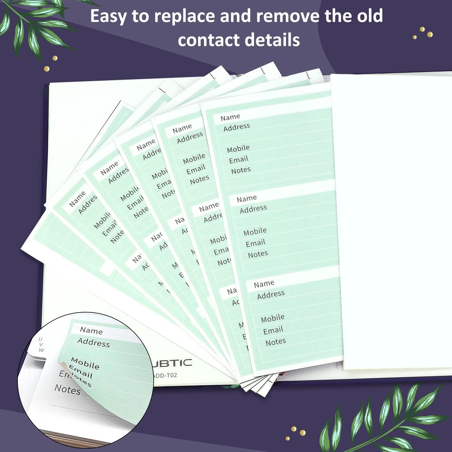 Hardcover Spiral Bound Address Book Refillable with Alphabetical Tabs