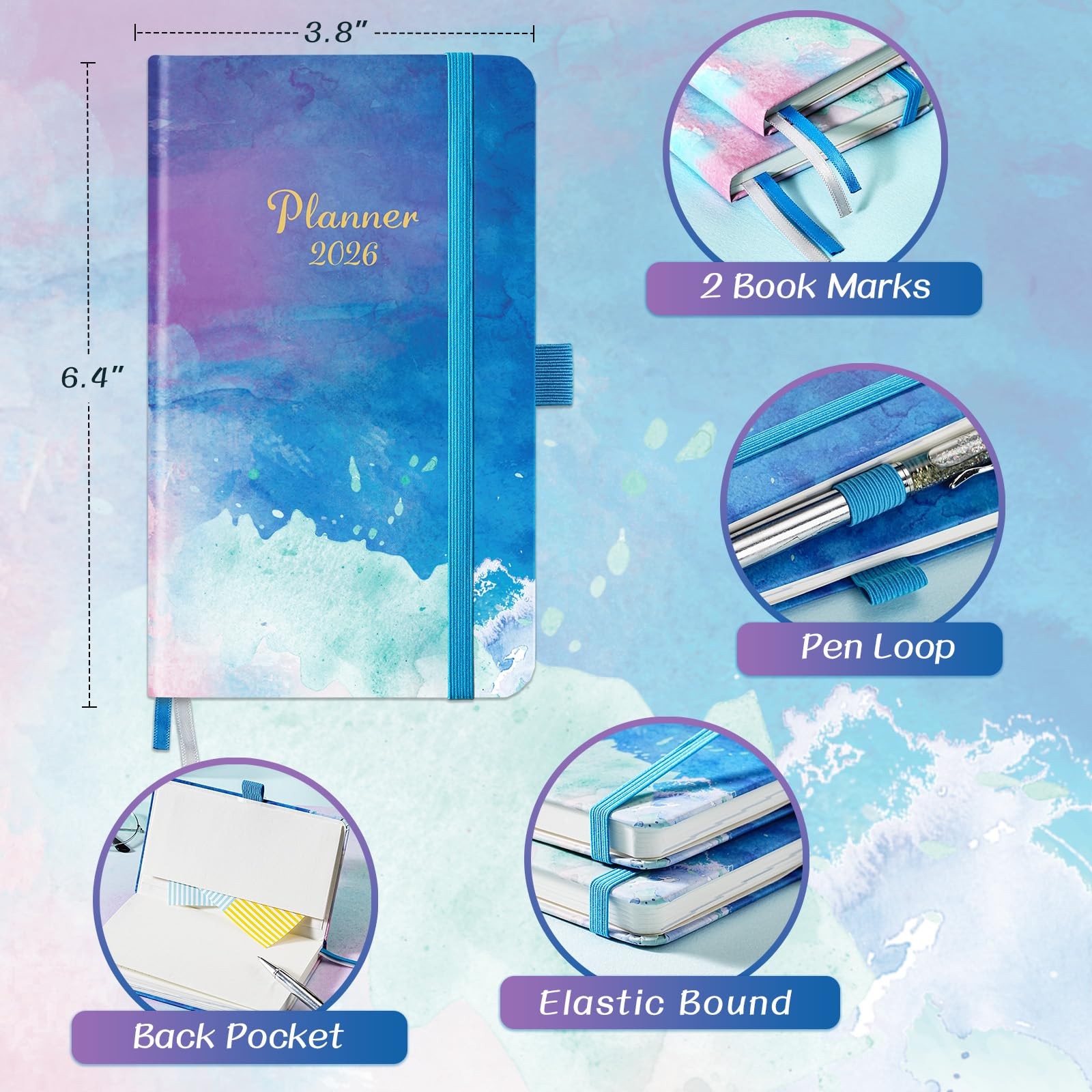 2026 Pocket Calendar – Pocket Planner 2026 for Purse, Jan. 2026 – Dec. 2026,