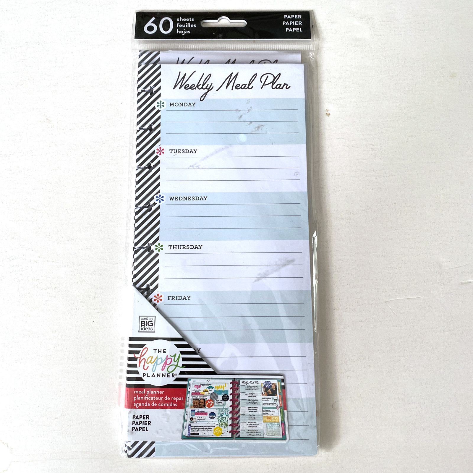 Weekly Meal Plan Paper HAPPY Planner MAMBI 60 Sheets NEW